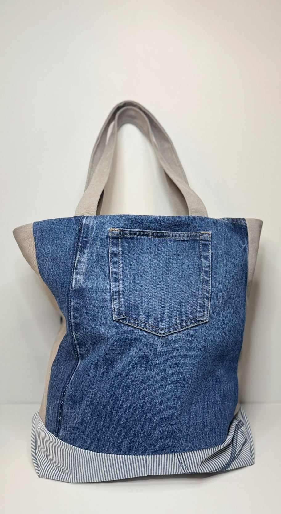 Columbia Large Roomy Tote Bag Denim Blue & Grey