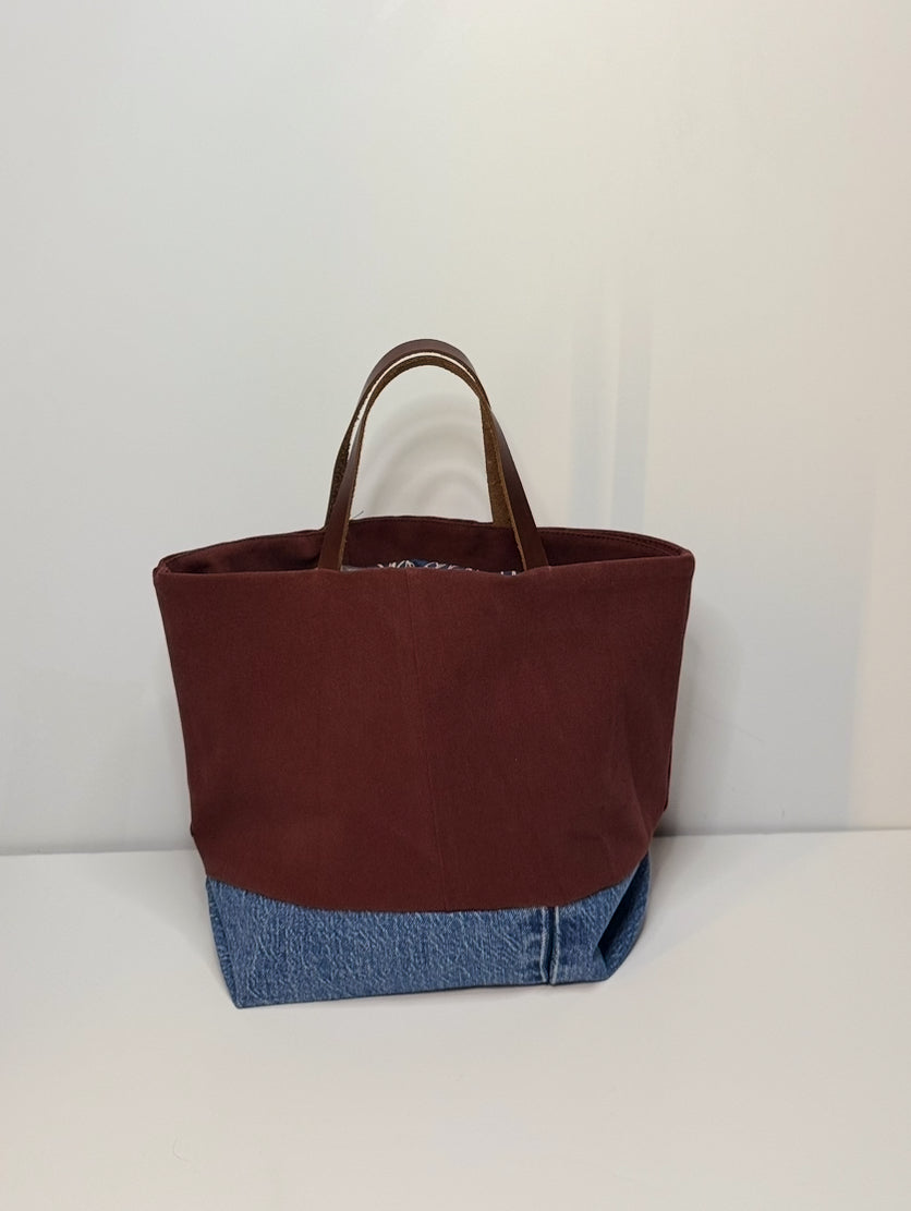 Helen Tiny Cute Tote Bag Chino Brick & Blue