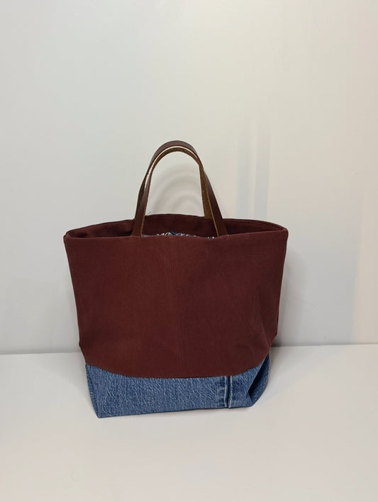 Helen Tiny Cute Tote Bag Chino Brick & Blue