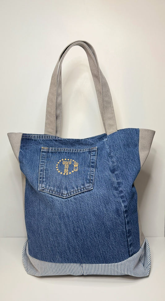 Columbia Large Roomy Tote Bag Denim Blue & Grey