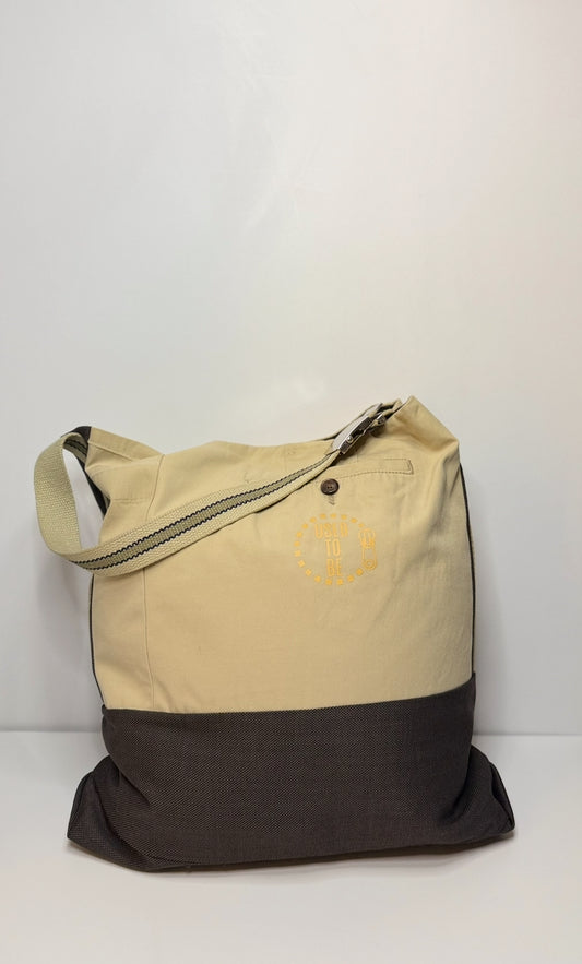 Victoria Medium Structured Tote Bag Chino Beige & Brown