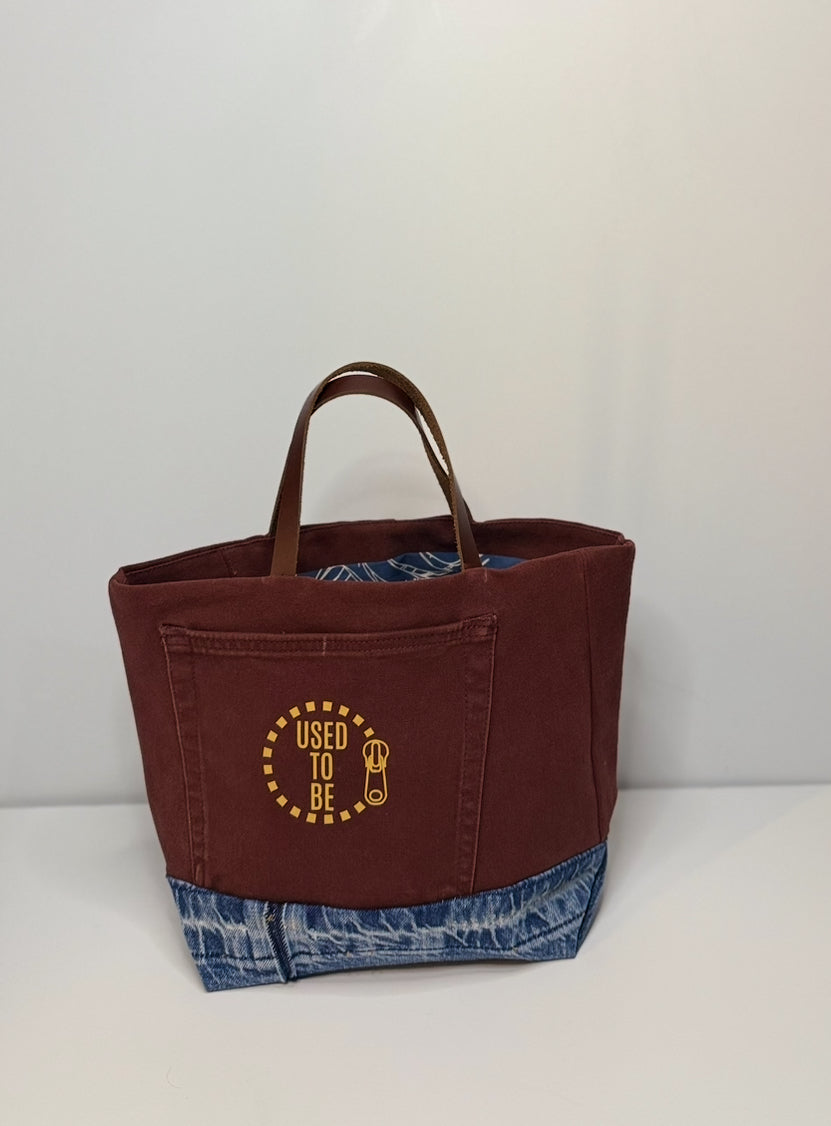 Helen Tiny Cute Tote Bag Chino Brick & Blue