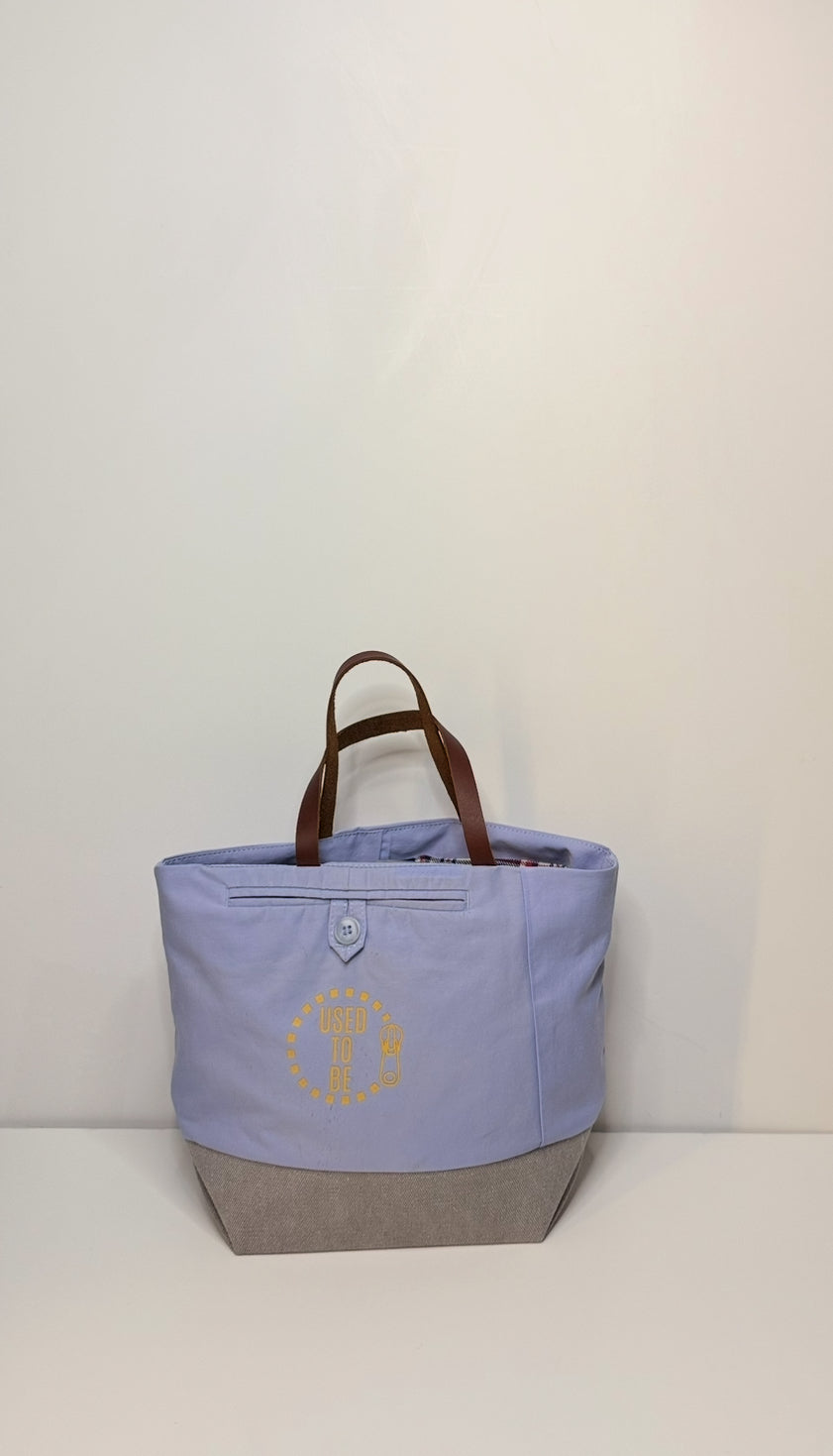Helen Tiny Cute Tote Bag Chino Sky Blue & Grey
